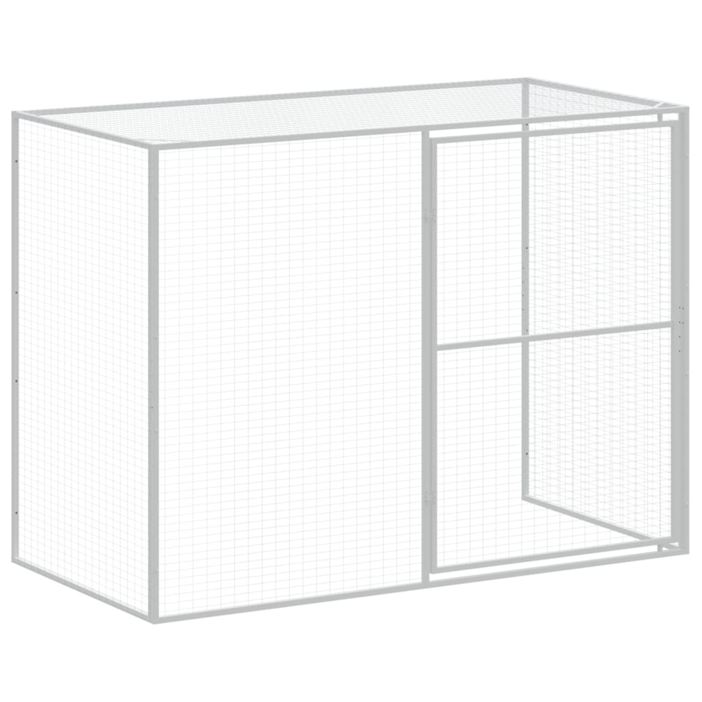 Dog House With Run Galvanised Steel