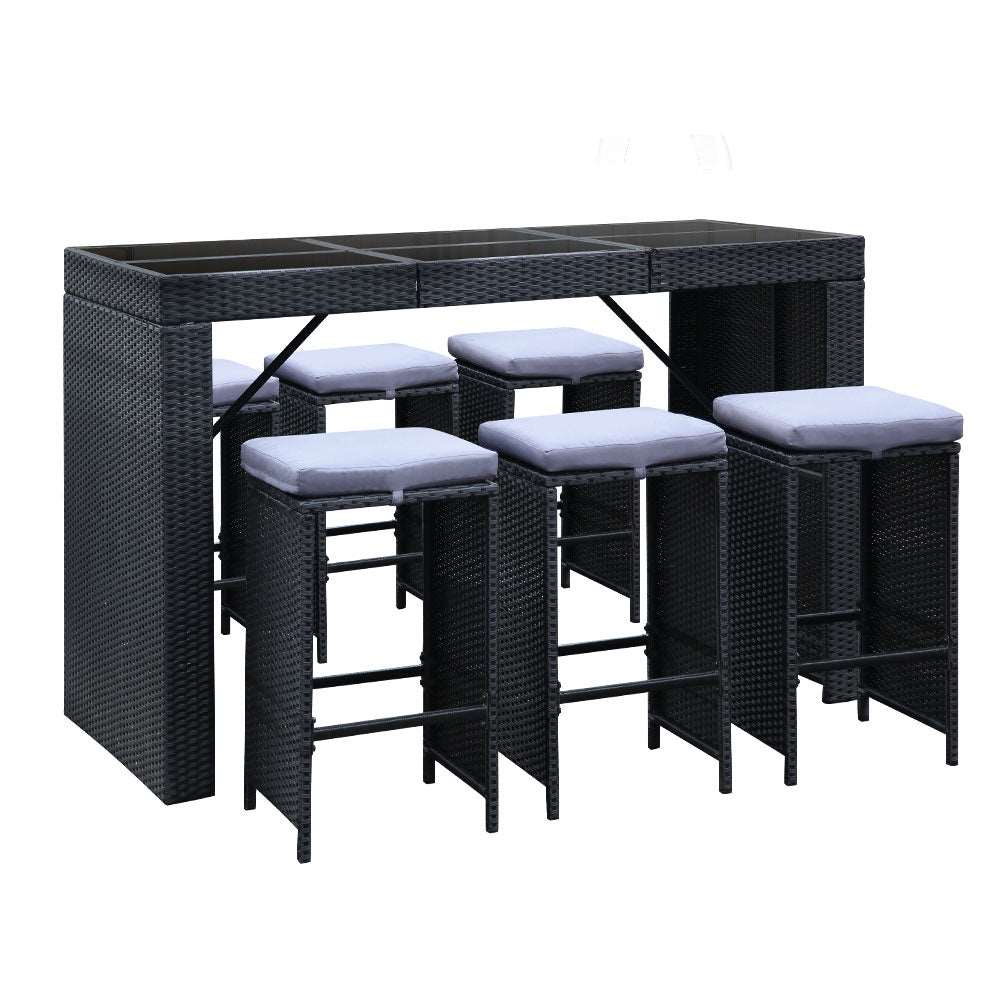 Bar Table Setting Outdoor with 6 Stools