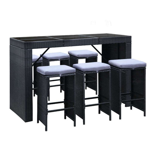 Bar Table Setting Outdoor with 6 Stools