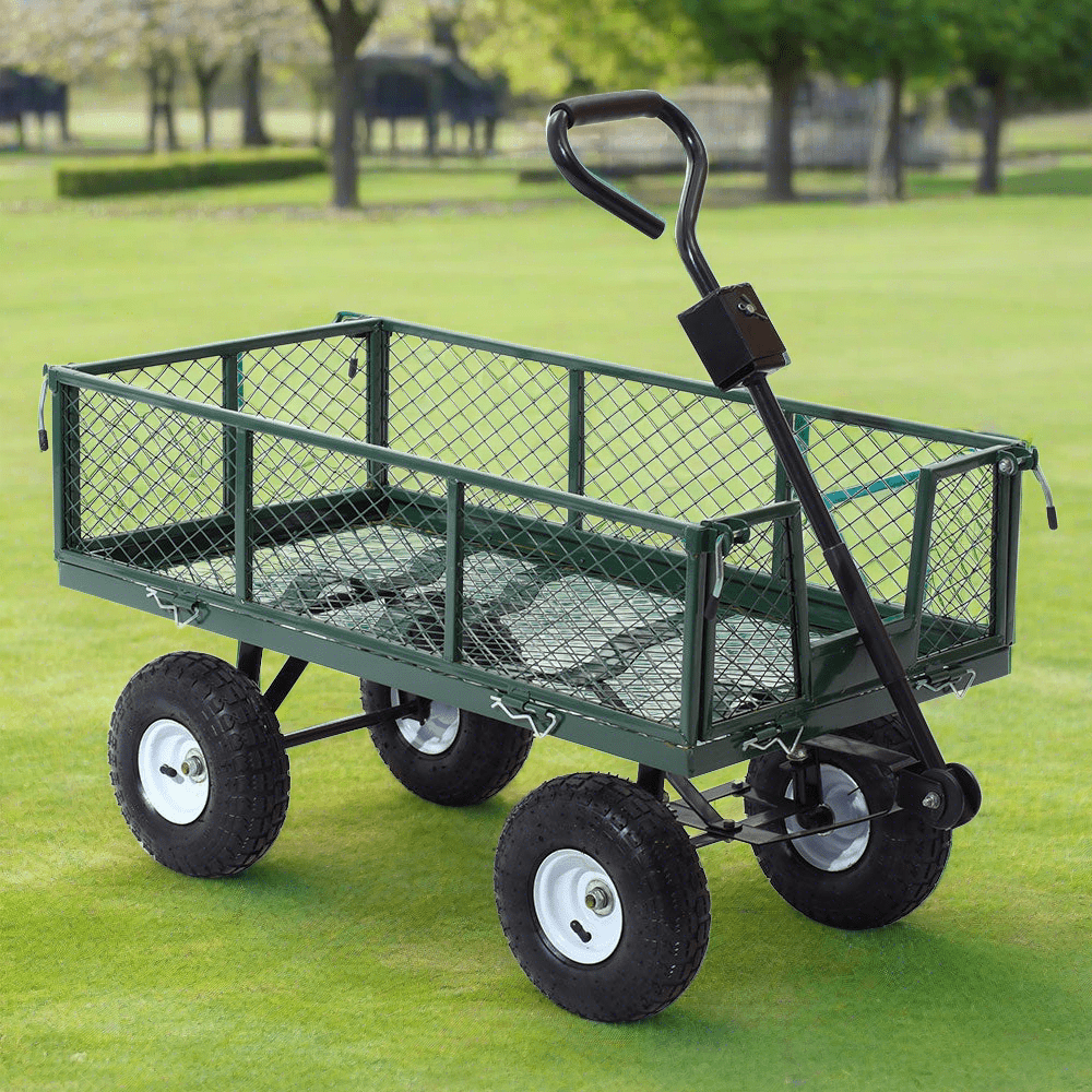 Beach Trolley Gardeon Mesh Garden Steel Garden Cart - Green