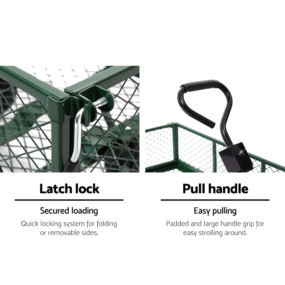Beach Trolley Gardeon Mesh Garden Steel Garden Cart - Green