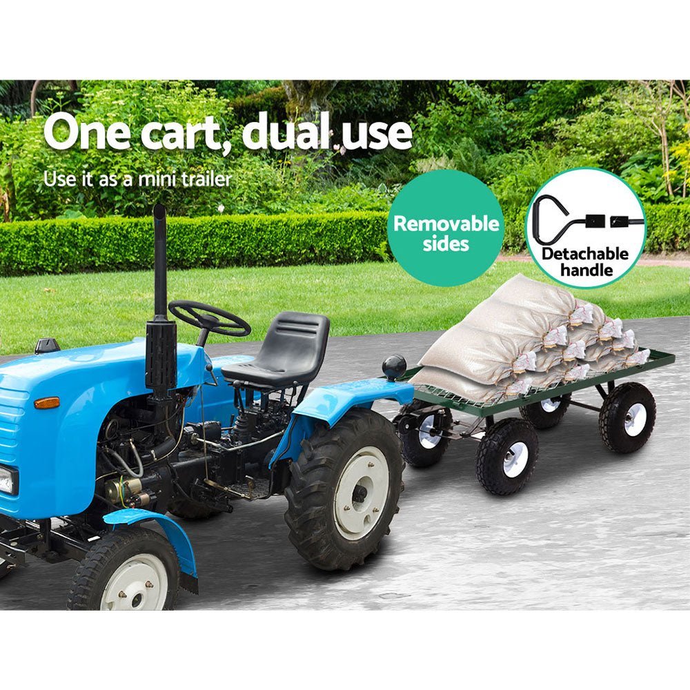 Beach Trolley Gardeon Mesh Garden Steel Garden Cart - Green