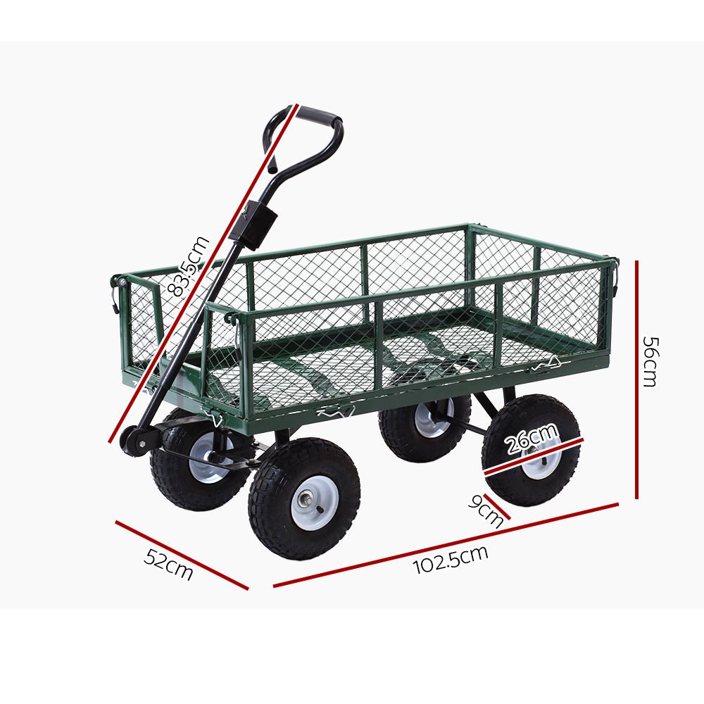 Beach Trolley Gardeon Mesh Garden Steel Garden Cart - Green