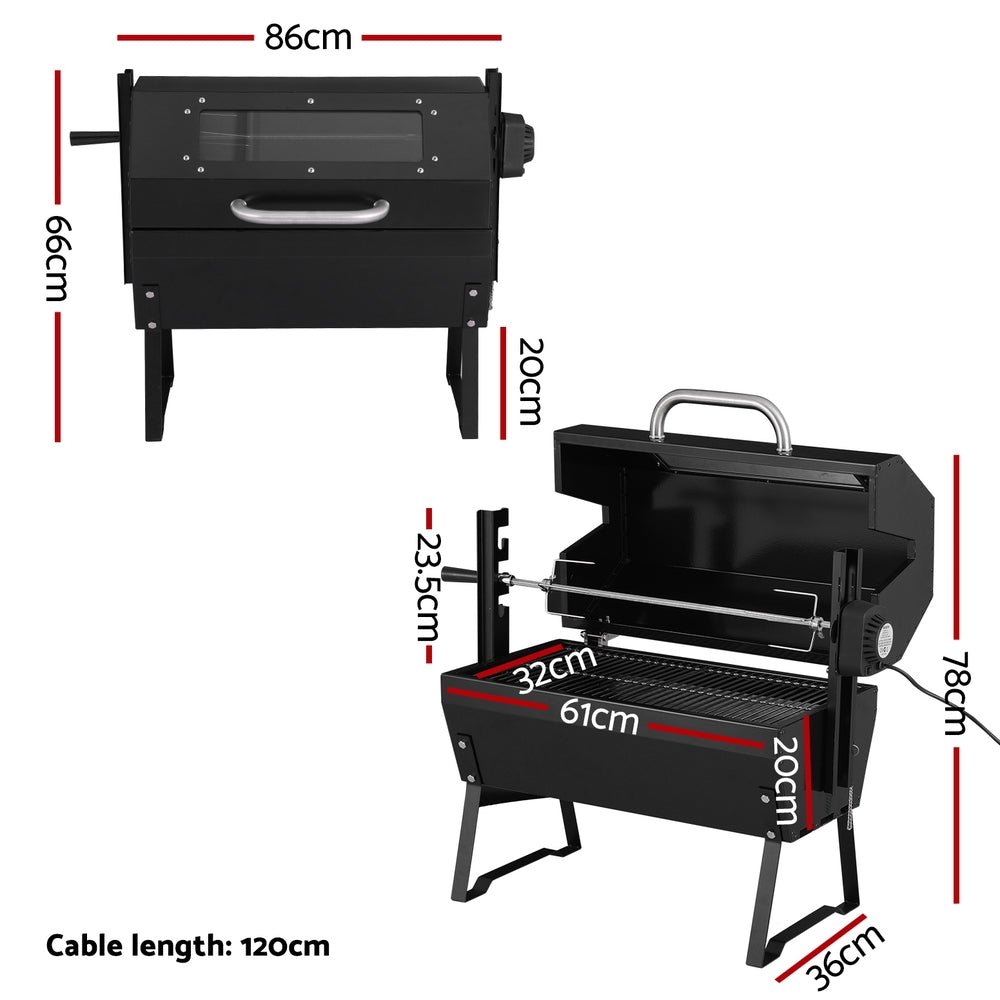 Charcoal BBQ | BBQ Grill with Electric Rotisserie | Grillz Brand