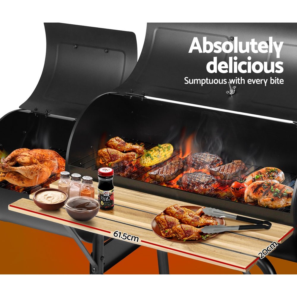 Charcoal BBQ and Smoker | 2-In-1 Offset BBQ Smoker | Grillz Brand