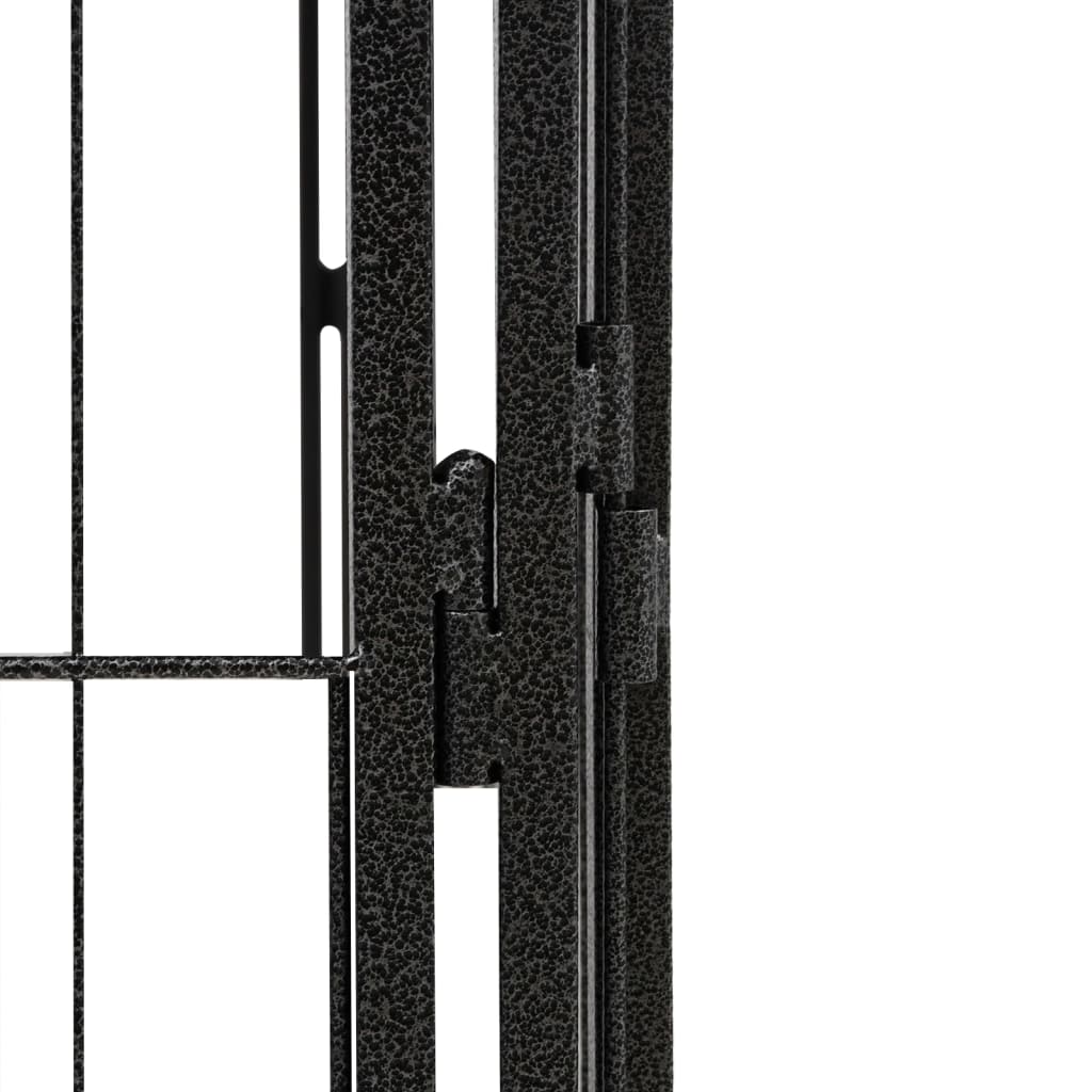 28-Panel Dog Playpen Black 50X100 Cm Powder-Coated Steel