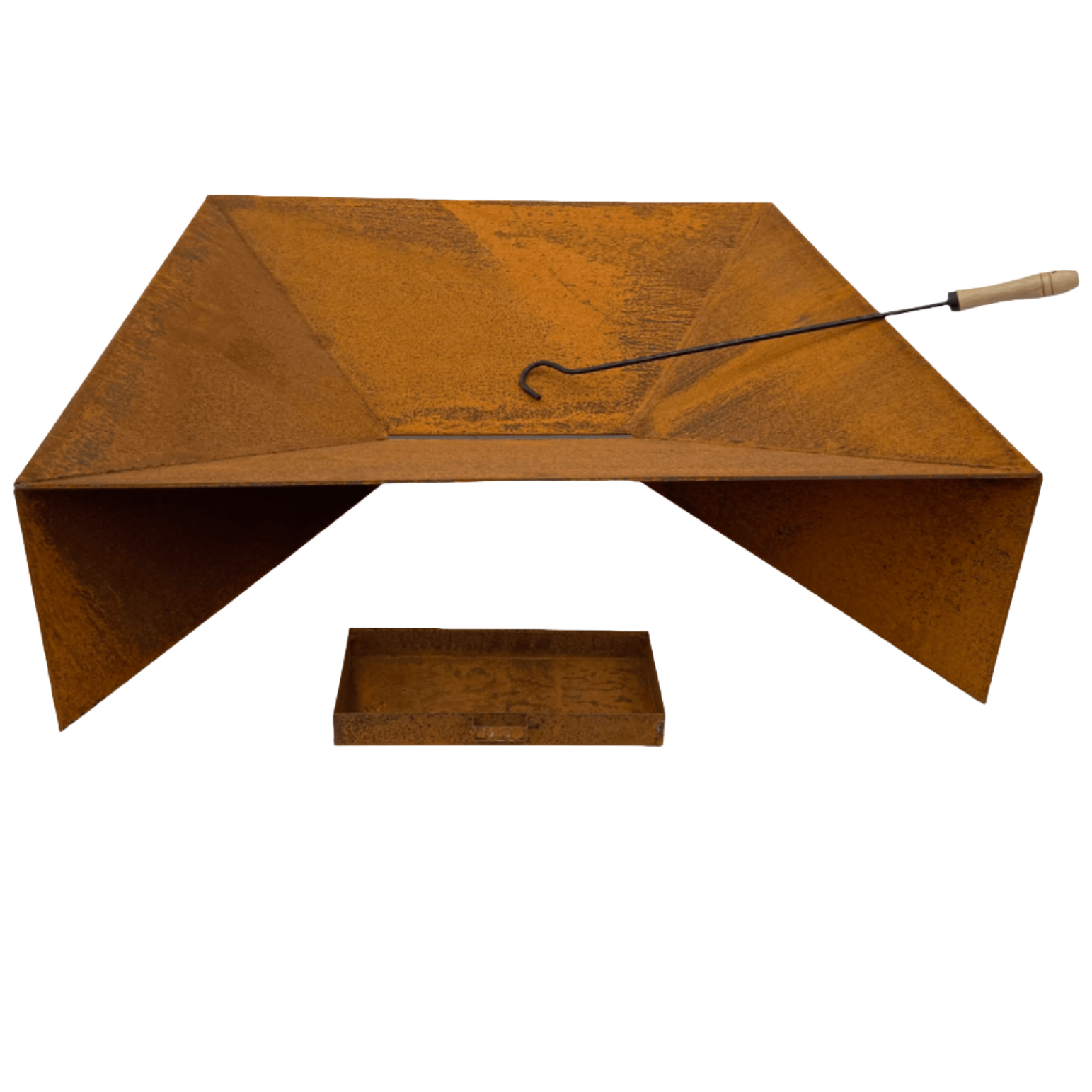 Fire Pit | Square Mild Steel Pit with Ash Tray | 70cm
