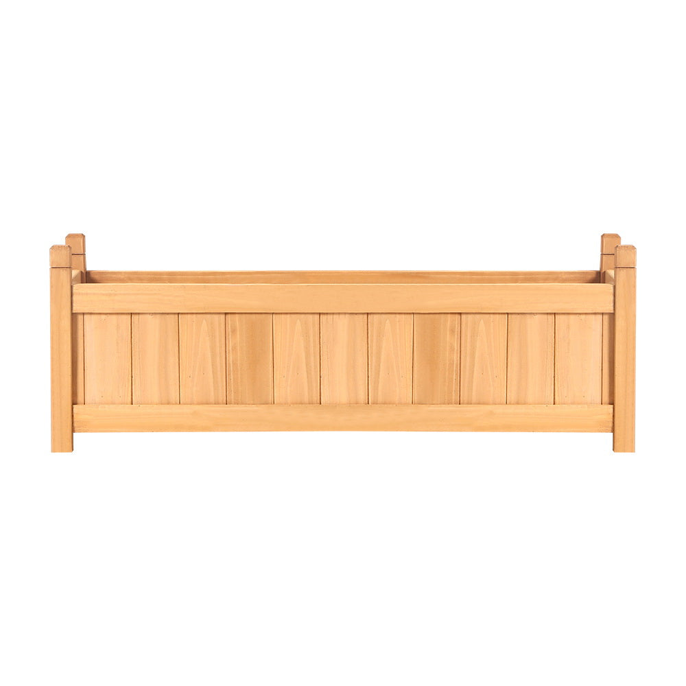 Garden Bed | Small Raised Container Planter Box | 90x30x33cm | Fir Wood | Greenfingers | Natural