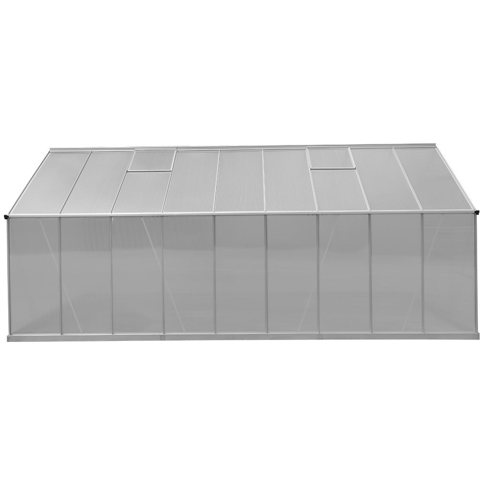 Greenhouse | Aluminium Double Doors Large Green House | Double Doors Large | Greenfingers 5.1x2.5M | Silver