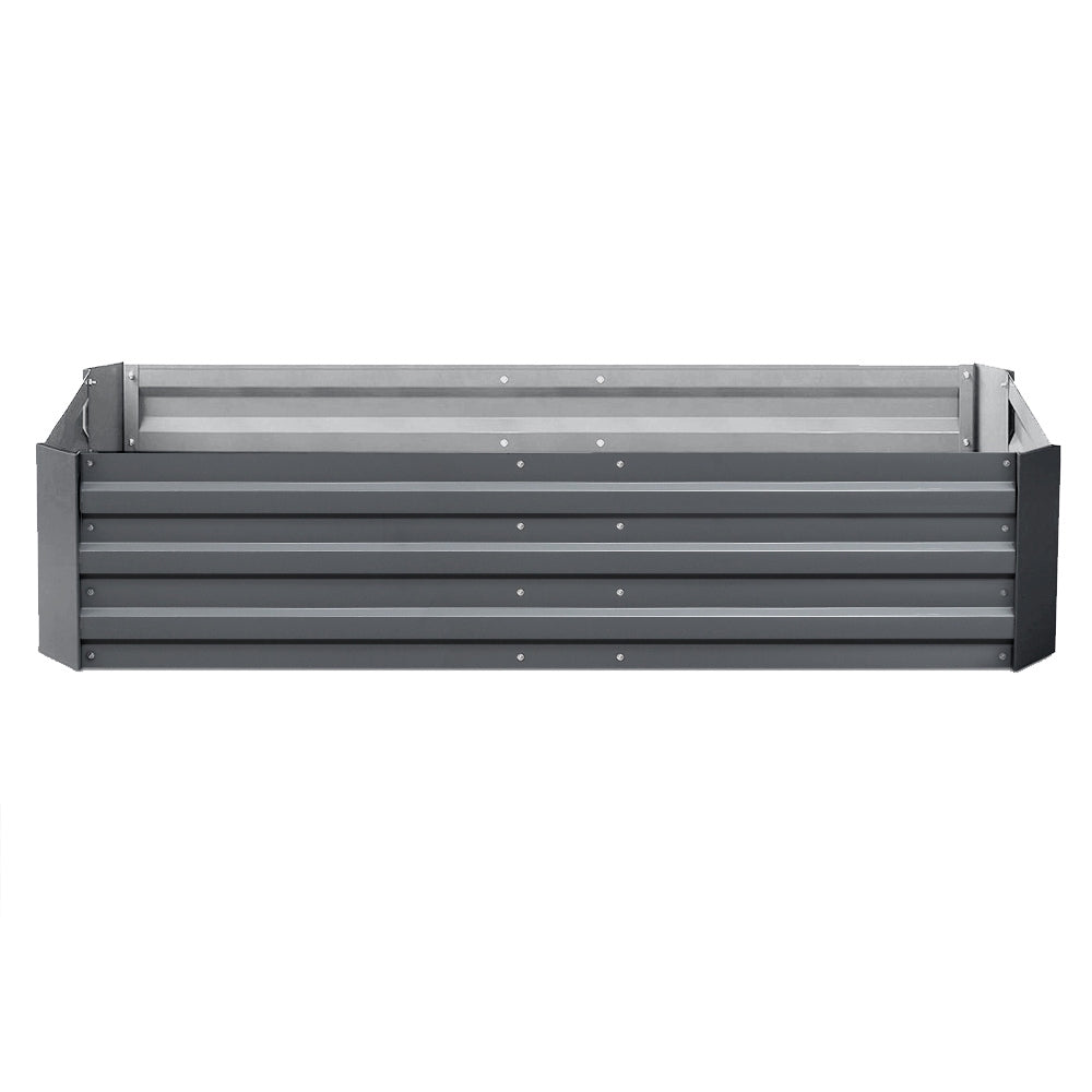 Garden Bed | 2x Rectangular Raised Container Planter Box | 150x90x30cm | Galvanised Steel | Greenfingers | Grey