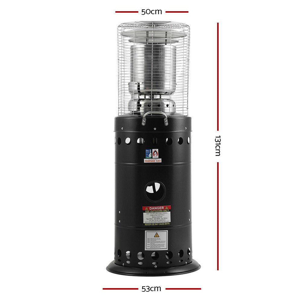 Gas Patio Heater | Industrial Style 131cm High 10kW Heater | Devanti Brand