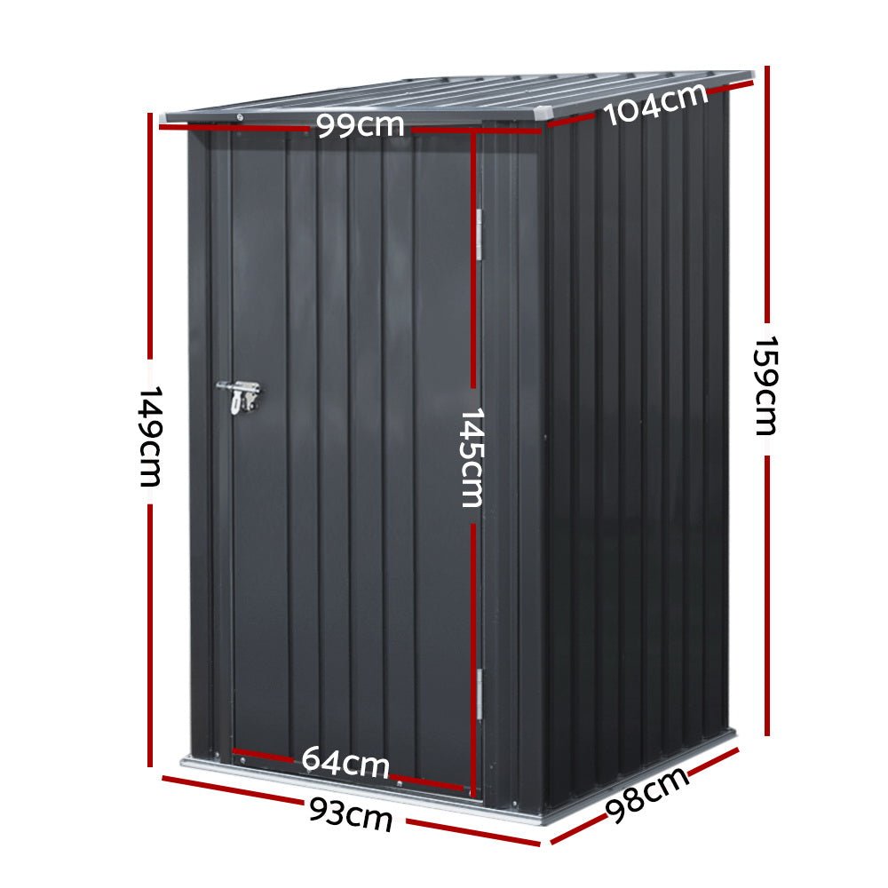 Small Garden Shed | Outdoor Storage Shed | Hinged Door | 0.99mx1.04m | Giantz | Grey