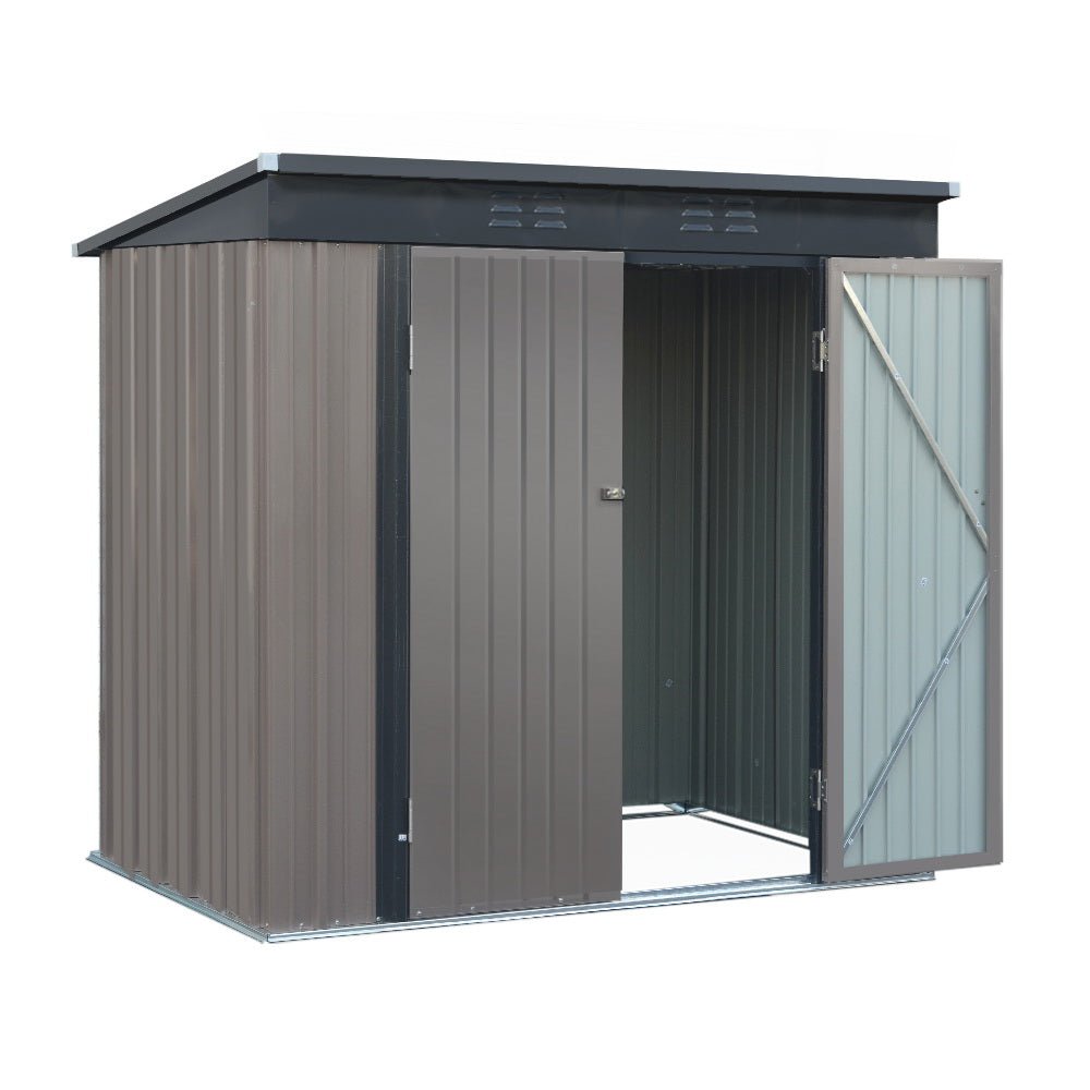 Garden Shed | Outdoor Storage Shed | Barn Doors | 1.95mx1.31m | Giantz | Brown