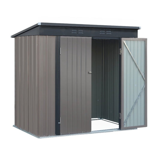 Garden Shed | Outdoor Storage Shed | Barn Doors | 1.95mx1.31m | Giantz | Brown