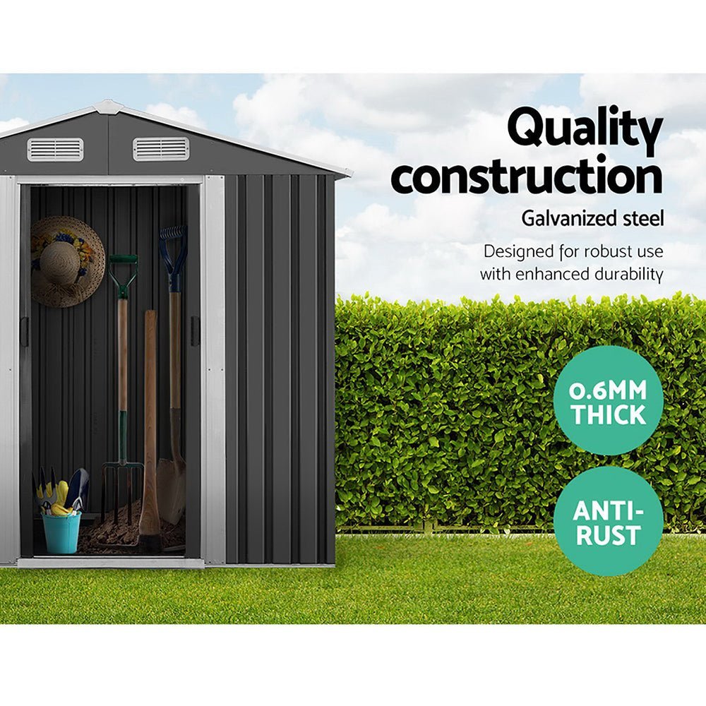 Garden Shed | Outdoor Storage Shed | Sliding Doors | 1.96mx1.32m | Giantz | Grey
