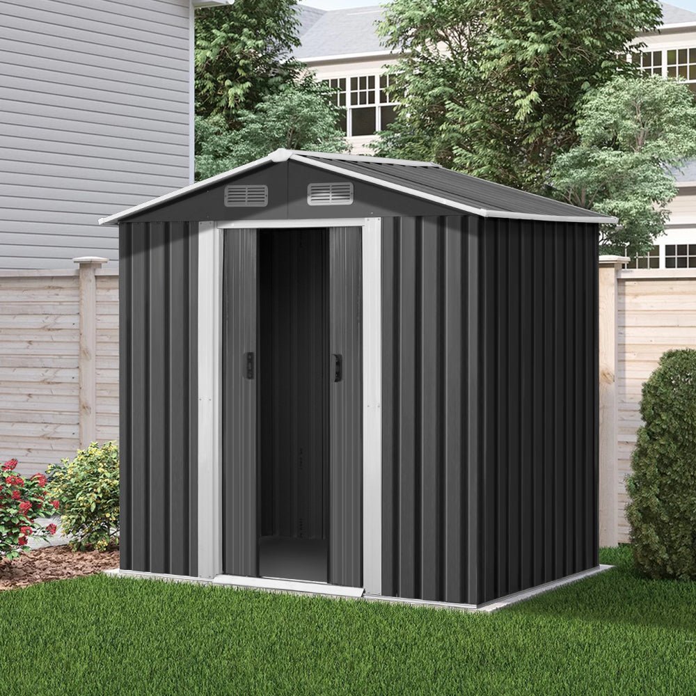 Garden Shed | Outdoor Storage Shed | Sliding Doors | 1.96mx1.32m | Giantz | Grey
