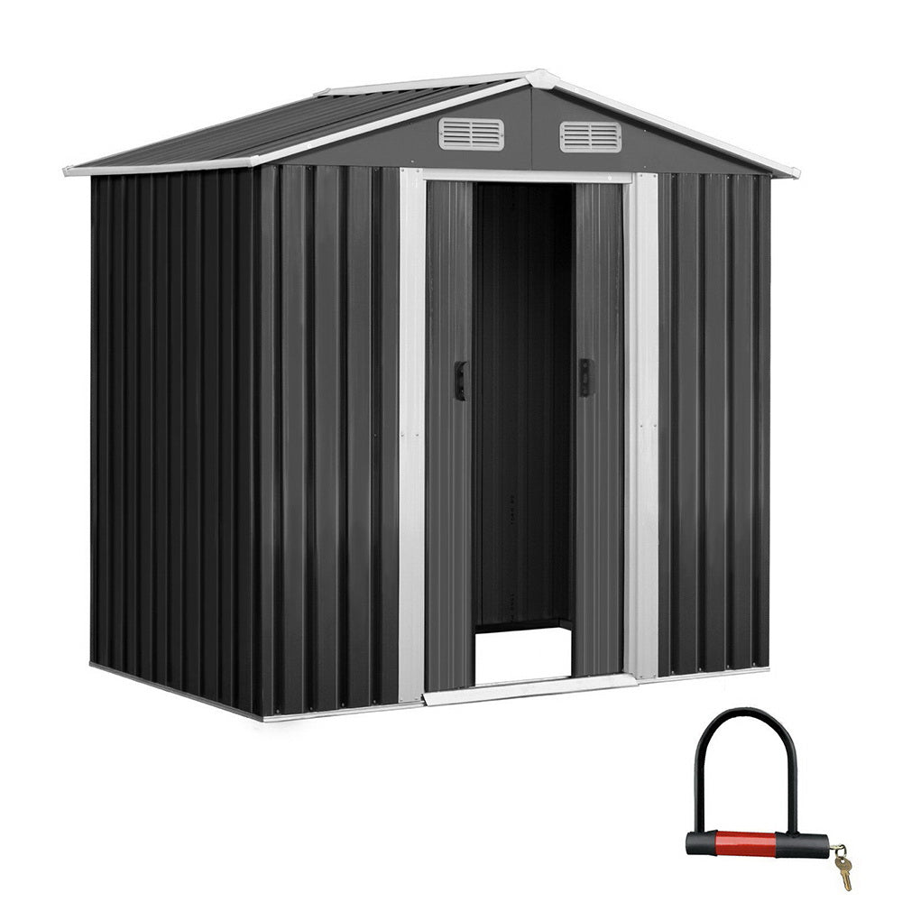 Garden Shed | Outdoor Storage Shed | Sliding Doors | 1.96mx1.32m | Giantz | Grey