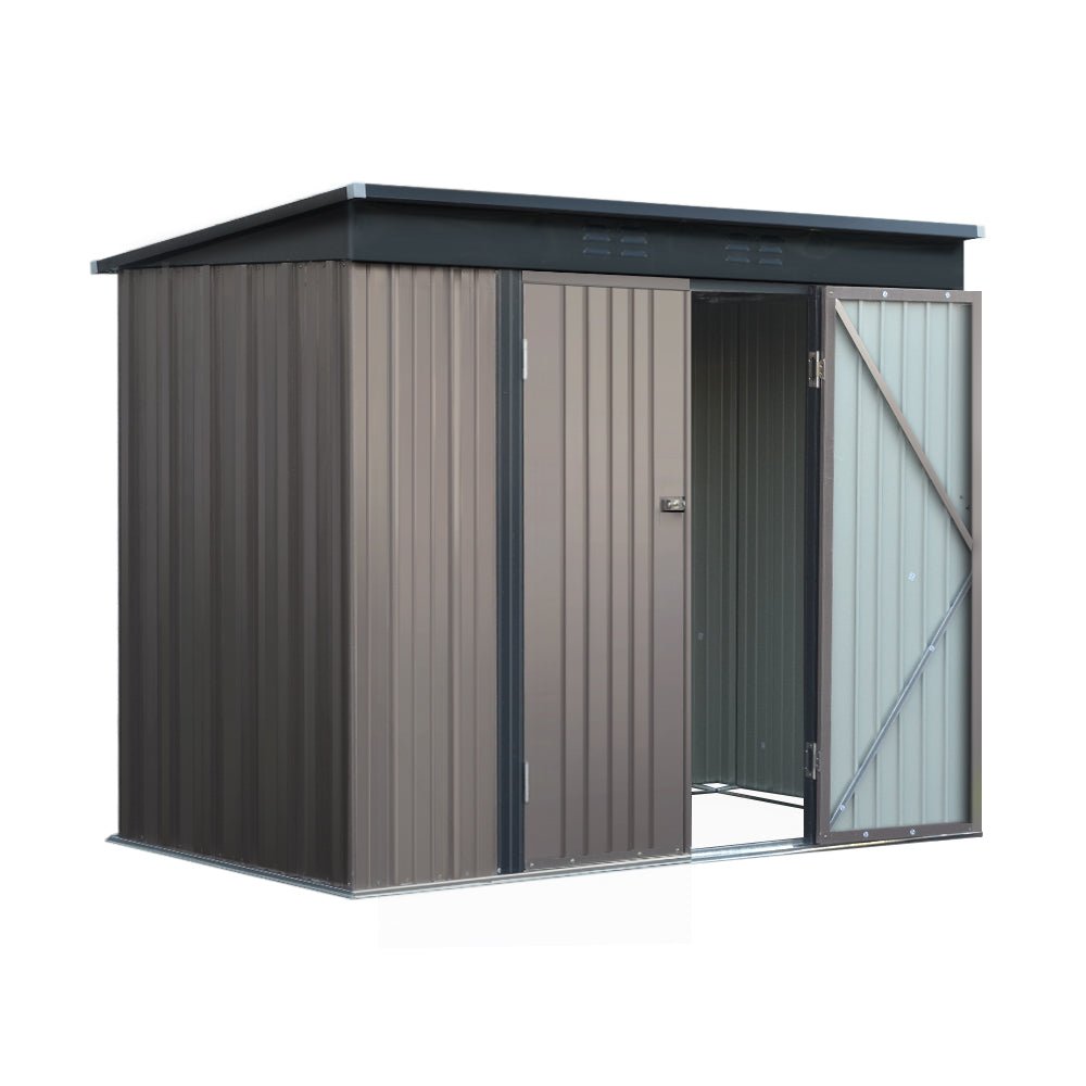 Garden Shed | Outdoor Storage Shed | Barn Doors | 2.31mx1.31m | Giantz | Brown