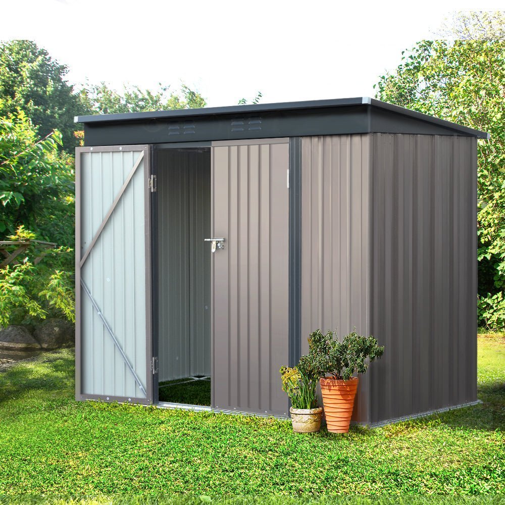 Garden Shed | Outdoor Storage Shed | Barn Doors | 2.31mx1.31m | Giantz | Brown