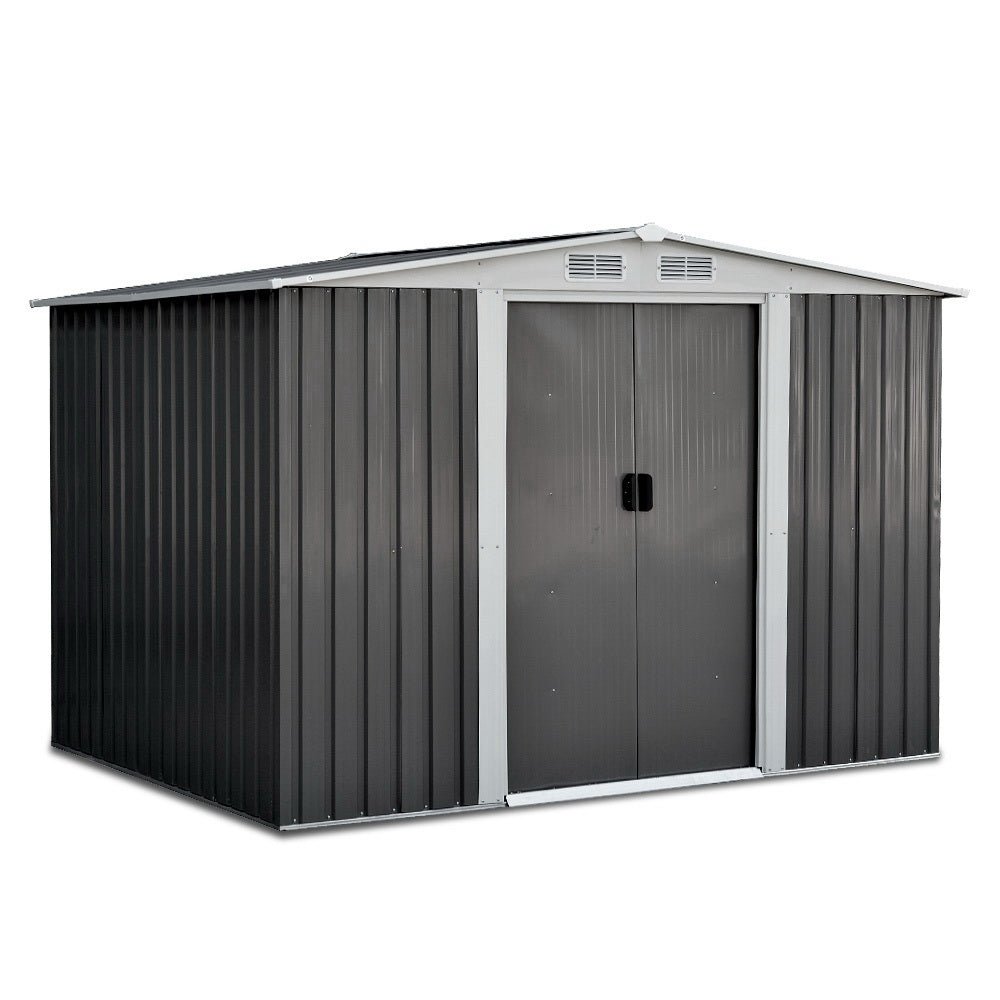 Garden Shed | Outdoor Storage Shed | Large Sliding Doors | 2.58mx2.07m | Giantz | Grey