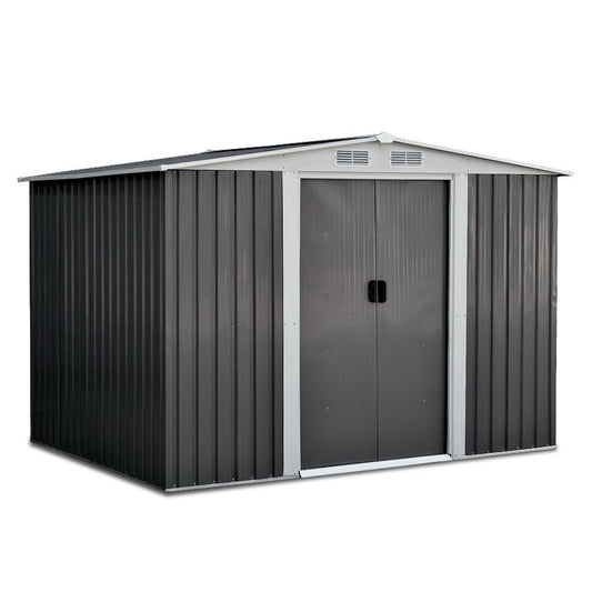 Garden Shed | Outdoor Storage Shed | Large Sliding Doors | 2.58mx2.07m | Giantz | Grey