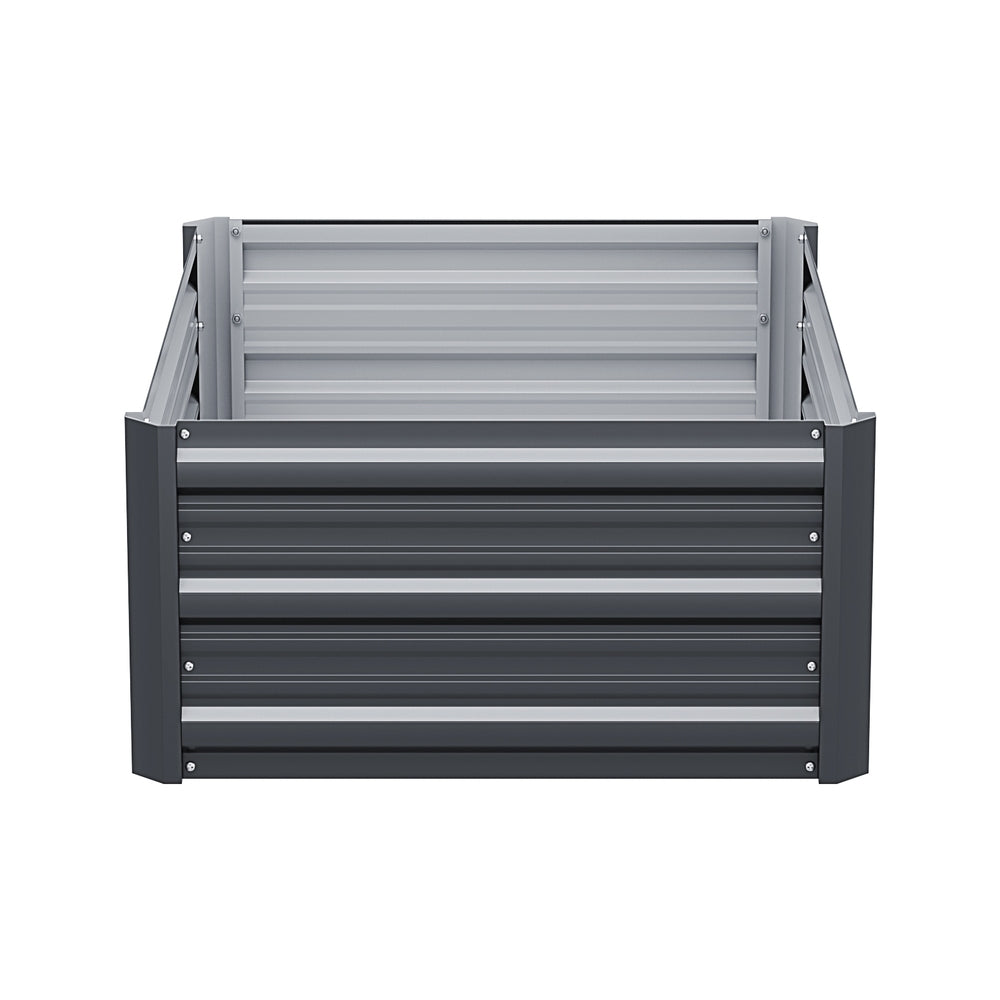 Garden Bed | Raised Planter Box | 80x60x30cm | Galvanised Steel | Grey