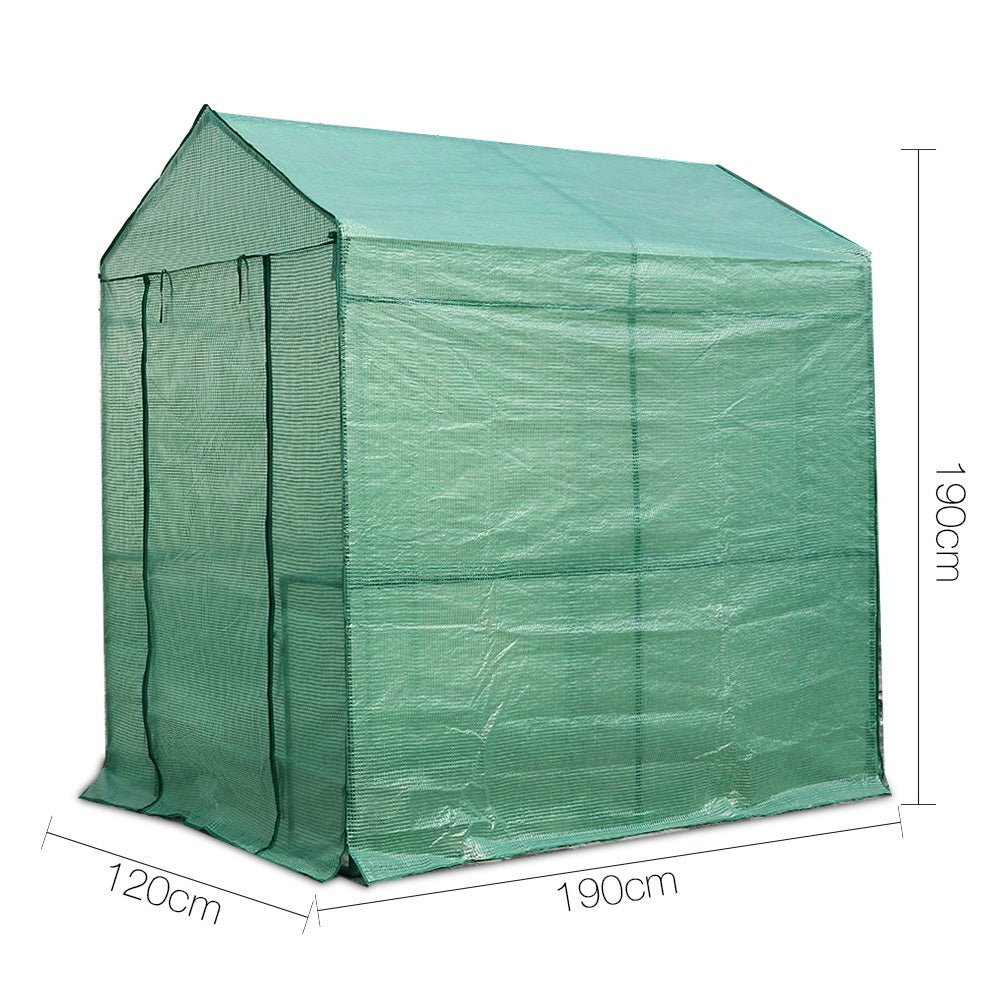 Greenhouse Shade House 1.2m x 1.9m x 1.9m Polytunnel with 4 Shelves