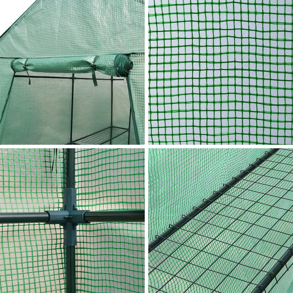 Greenhouse Shade House 1.2m x 1.9m x 1.9m Polytunnel with 4 Shelves