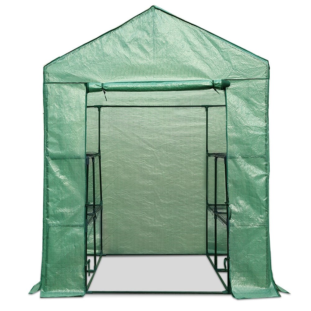 Greenhouse Shade House 1.4m x 1.55m x 2m Polytunnel with 8 Shelves