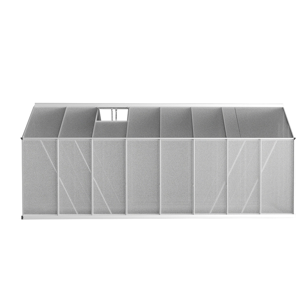 Greenhouse | Aluminium Double Doors Large Green House | Double Doors Large | Greenfingers | 4.7x2.5M | Silver