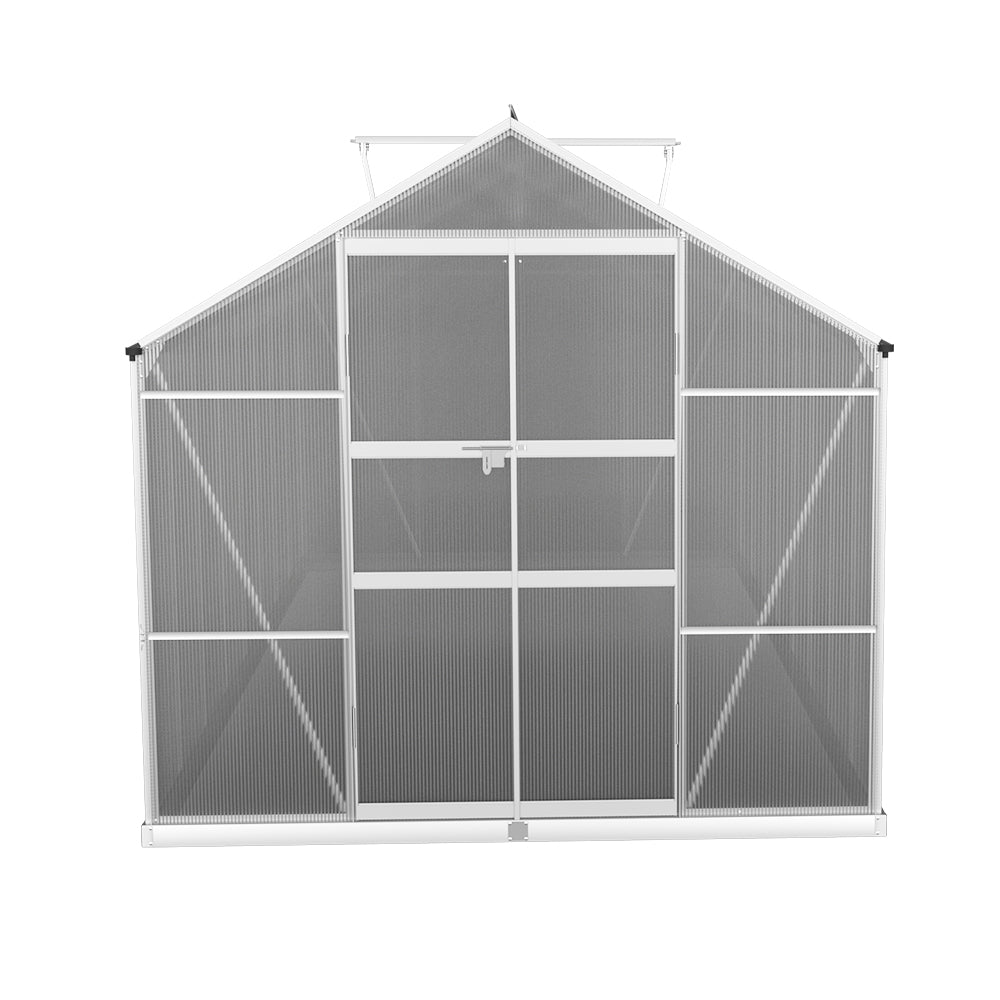 Greenhouse | Aluminium Double Doors Large Green House | Double Doors Large | Greenfingers | 4.7x2.5M | Silver