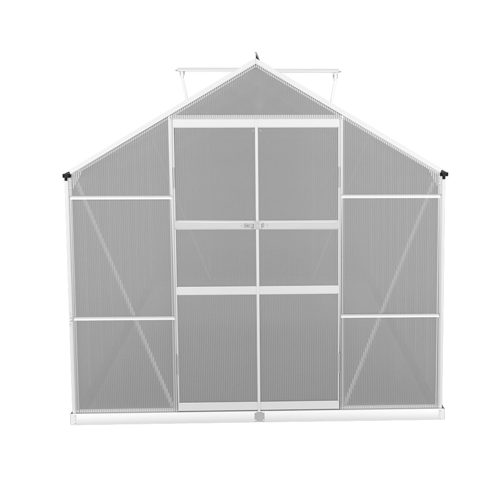 Greenhouse | Aluminium Double Doors Large Green House | Double Doors Large | Greenfingers 5.1x2.5M | Silver