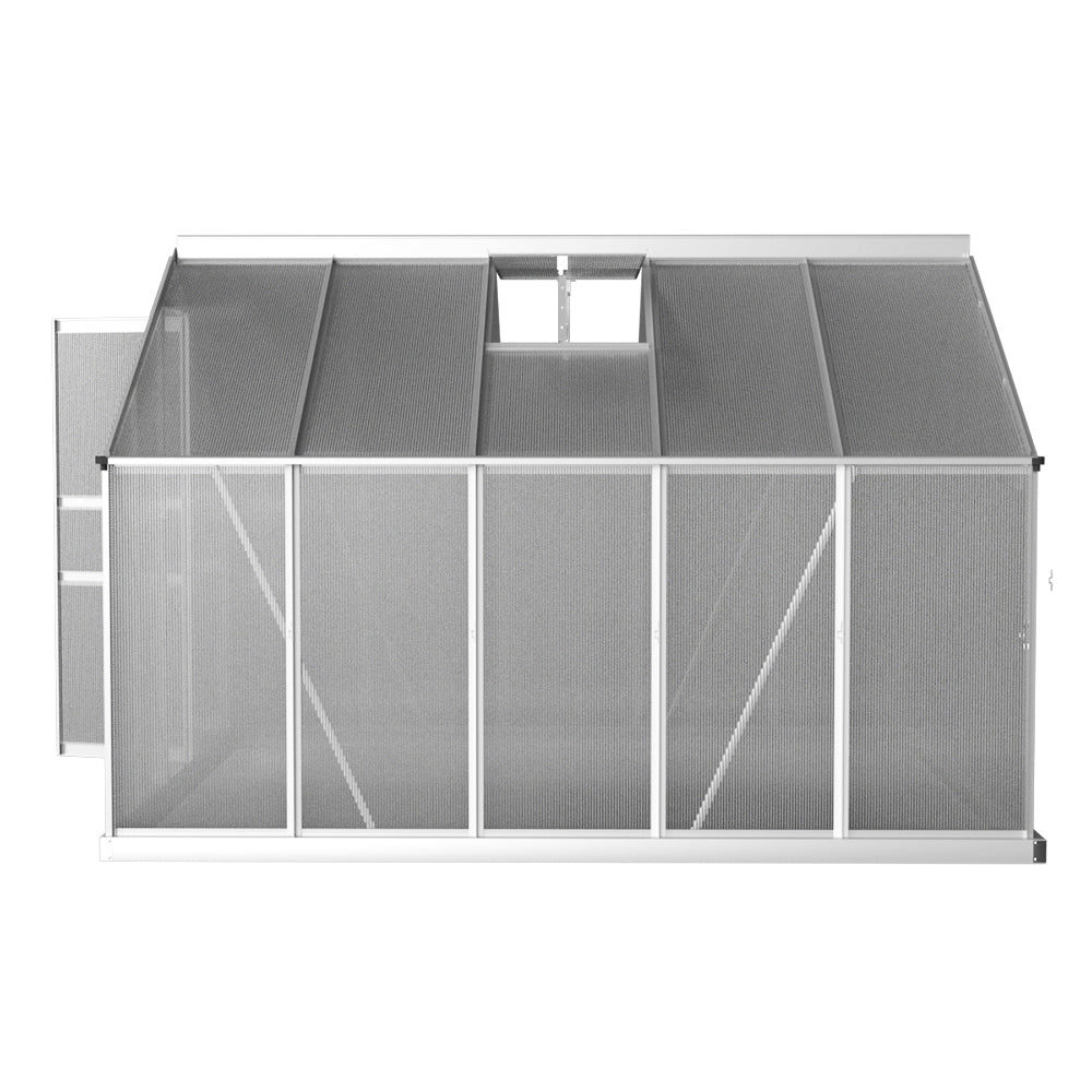 Greenhouse | Aluminium Polycarbonate Green House Garden Shed | Greenfingers | 3.0x2.5M | Silver