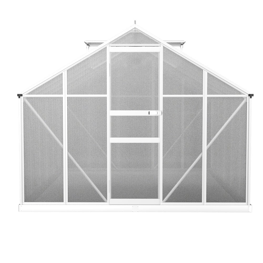 Greenhouse | Aluminium Polycarbonate Green House Garden Shed | Greenfingers | 3.0x2.5M | Silver