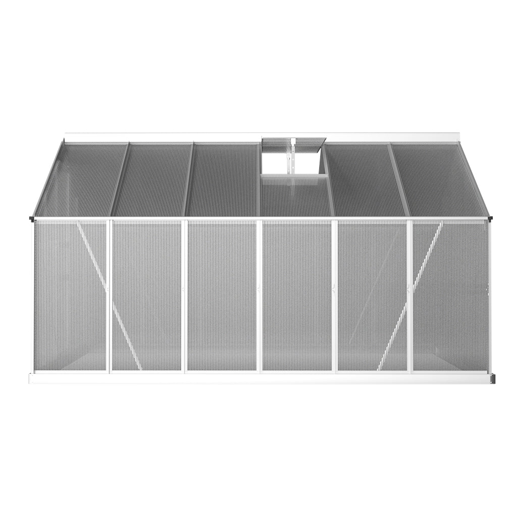 Greenhouse | Aluminium Polycarbonate Green House Garden Shed | Greenfingers | 3.6x2.5M | Silver
