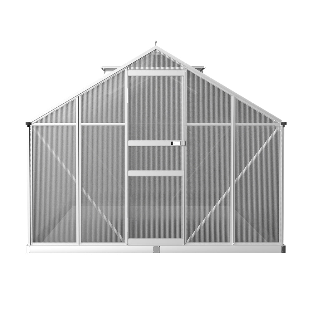 Greenhouse | Aluminium Polycarbonate Green House Garden Shed | Greenfingers | 3.6x2.5M | Silver