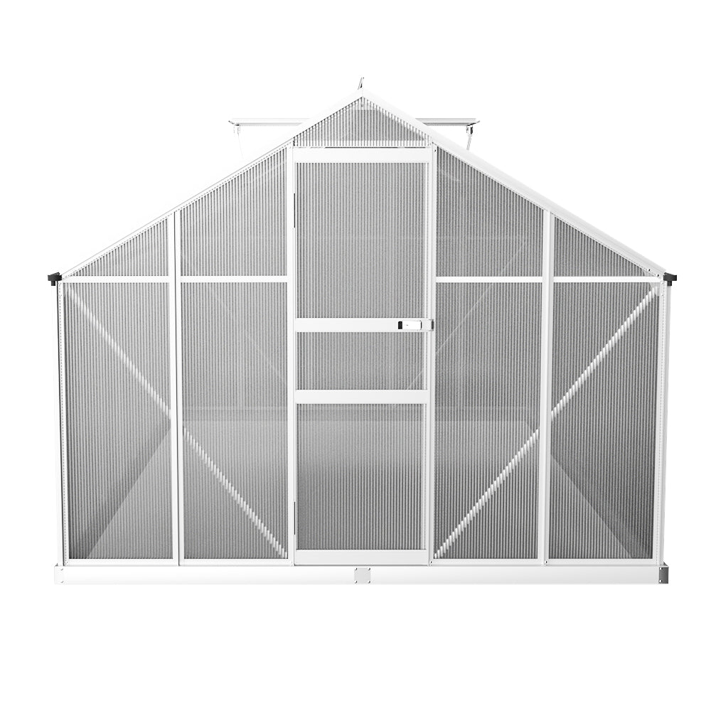 Greenhouse | Aluminium Polycarbonate Large Green House Garden Shed | Greenfingers | 4.2x2.5M | Silver