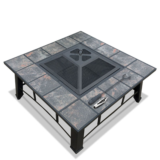 Fire Pit | Square 4-in-1 BBQ Grill, Ice Bucket and Table | Grillz Brand | 81cm