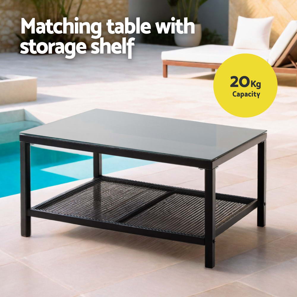 4 Seater Outdoor Sofa Set | Table Chairs and Sofa | Square Rope Design