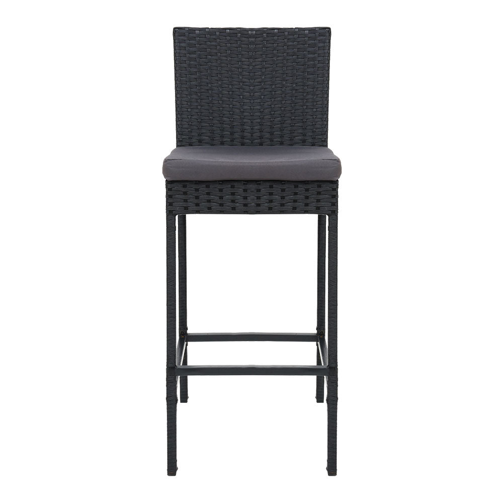 Outdoor Bar Chair 2x Outdoor Furniture Rattan Black