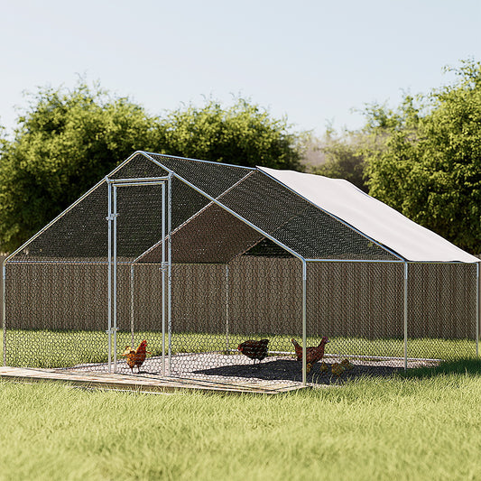 Chicken Coop Chook House Cage 4mx3mx2m Galvanised Steel