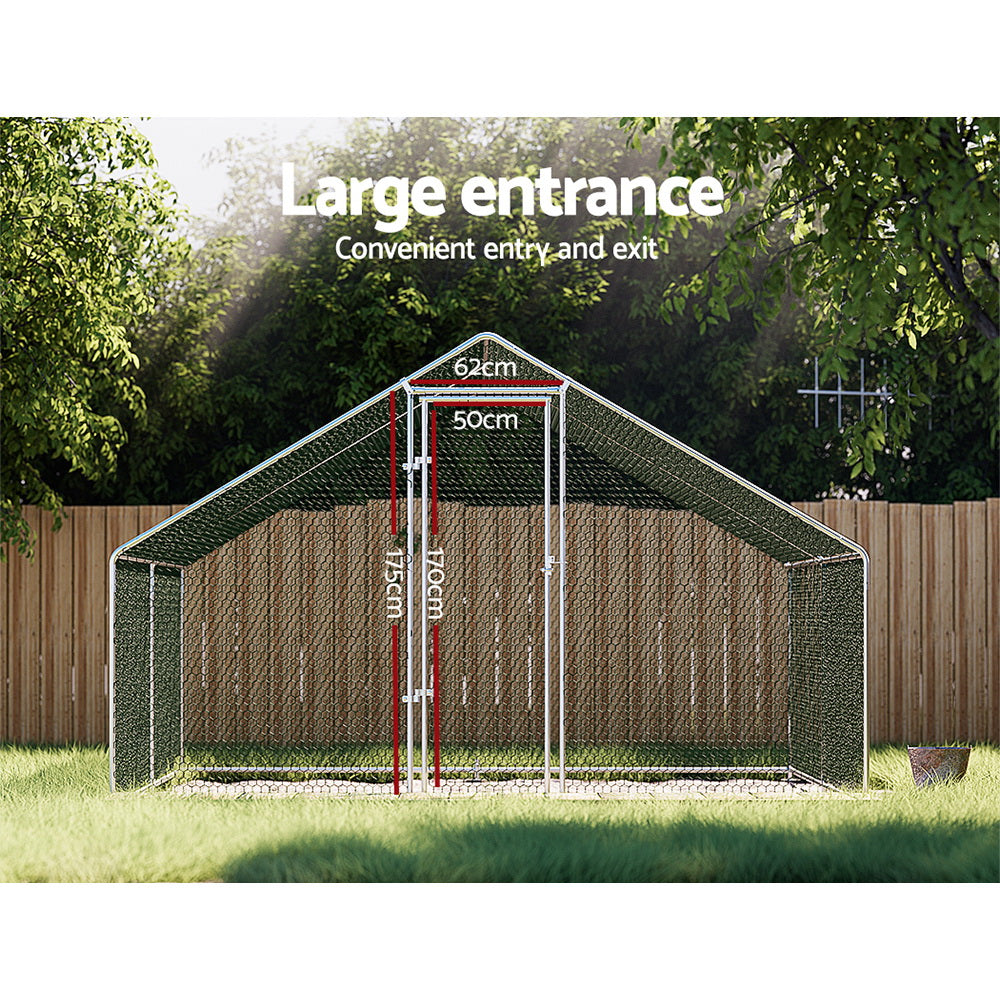 Chicken Coop Chook House Cage 4mx3mx2m Galvanised Steel