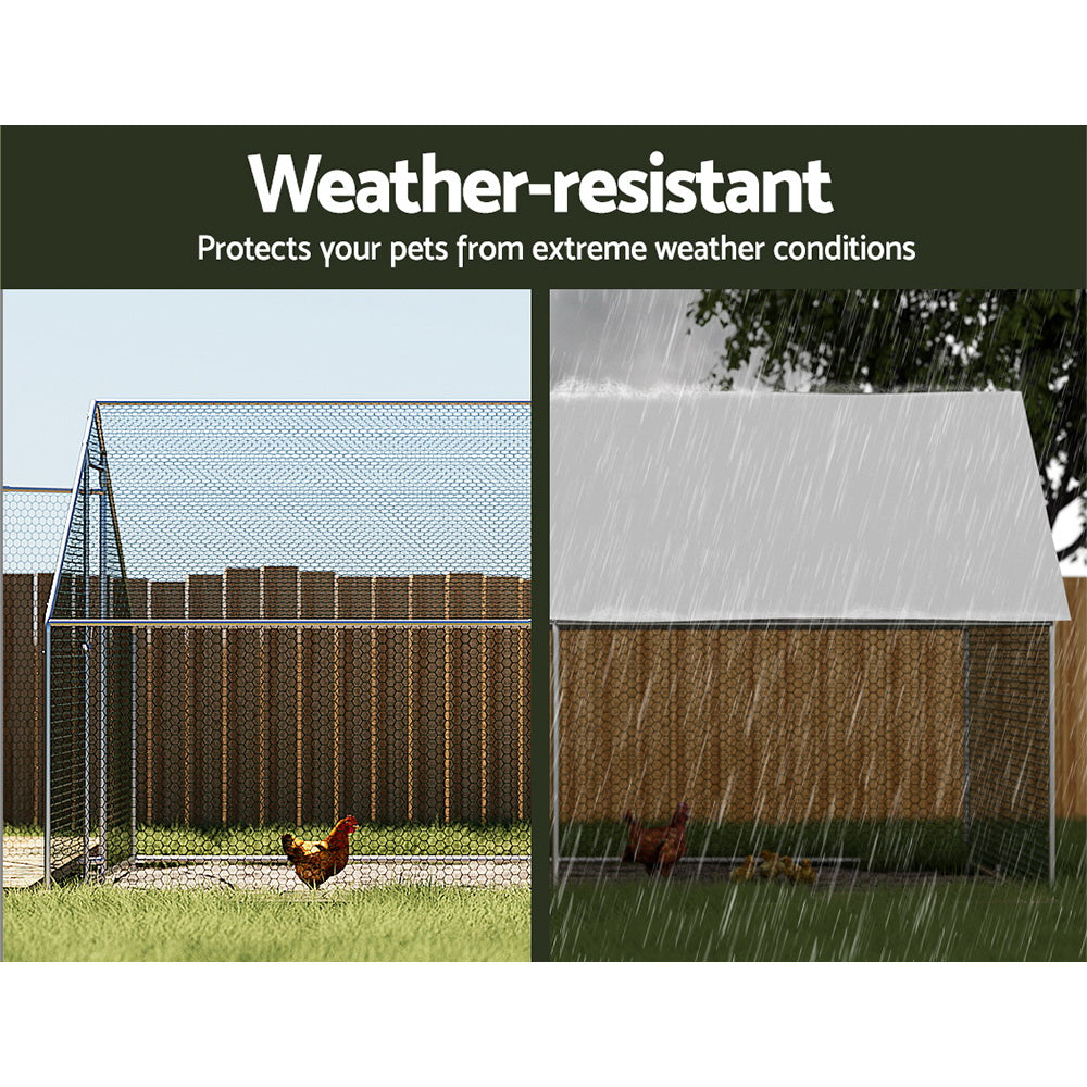 Chicken Coop Chook House Cage 4mx3mx2m Galvanised Steel
