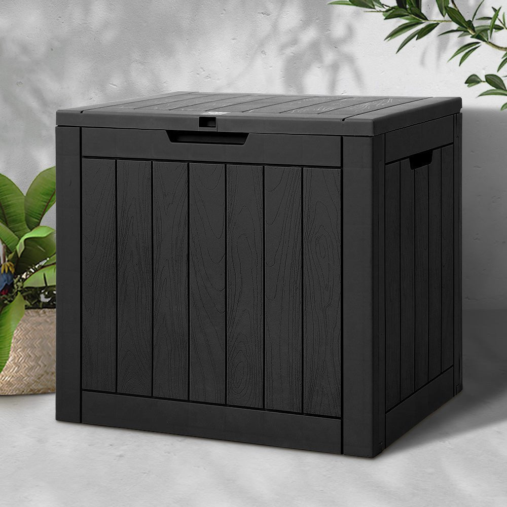 Outdoor Storage Box 118L Container Lockable Garden Toy Tool Black