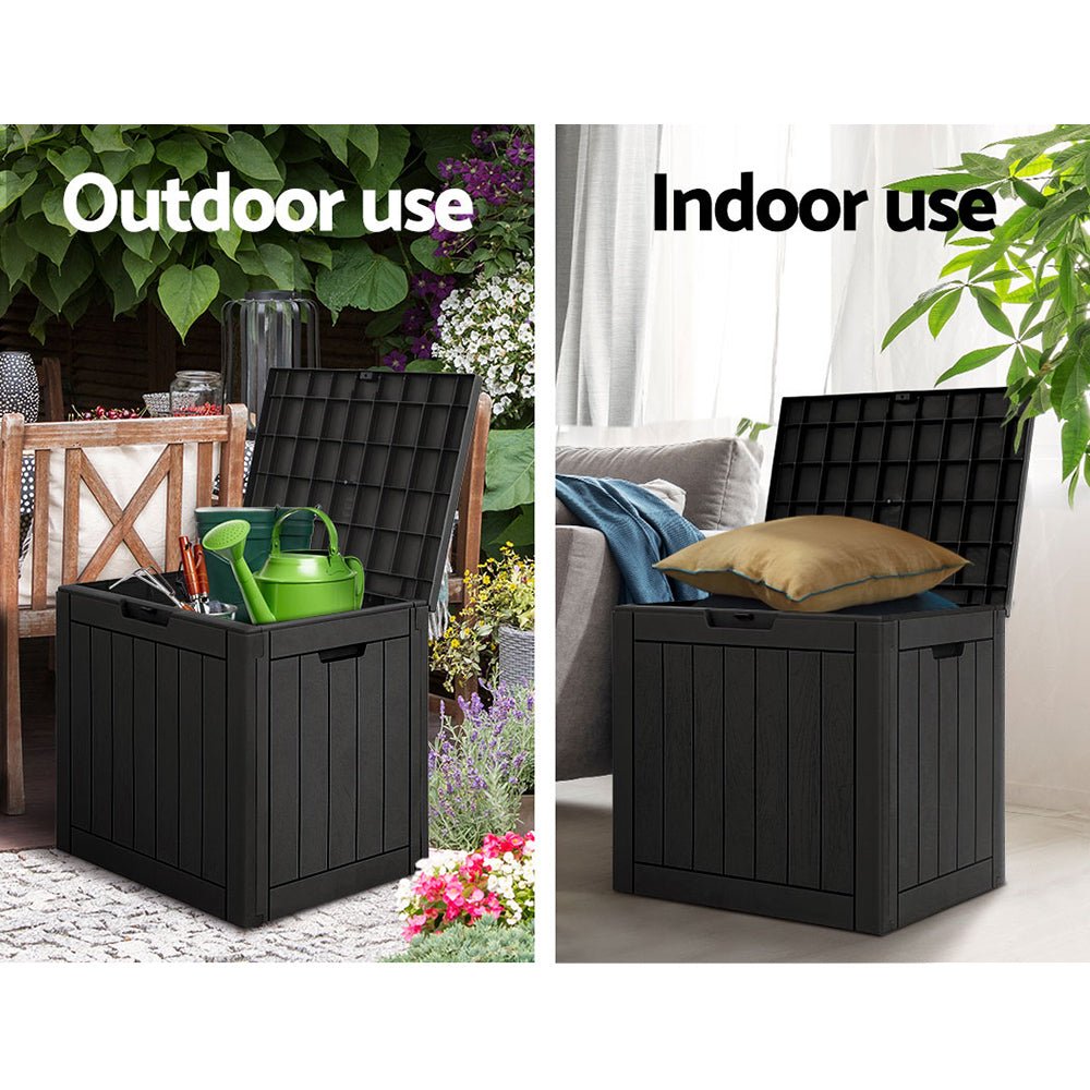 Outdoor Storage Box 118L Container Lockable Garden Toy Tool Black