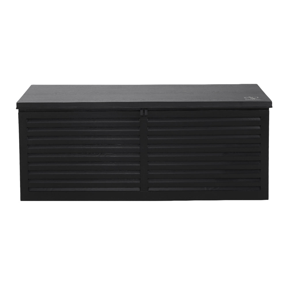 Outdoor Storage Box 390L Container Lockable Toy Deck Garden - Black
