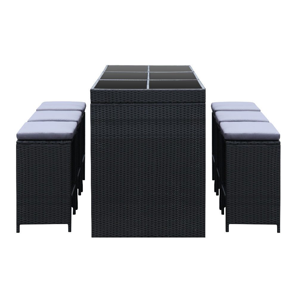 Bar Table Setting Outdoor with 6 Stools