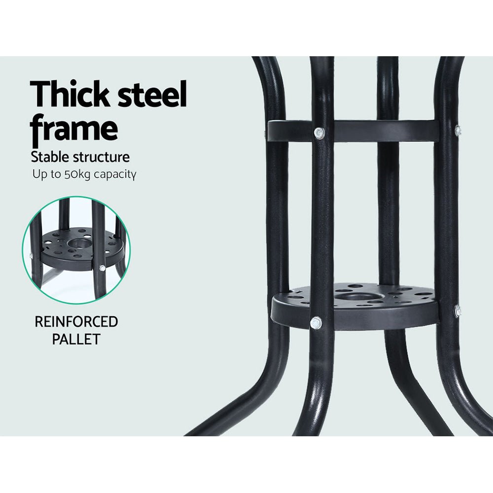 Bistro Set Dining Set 2 Seat Table Set Outdoor Furniture Harp Black