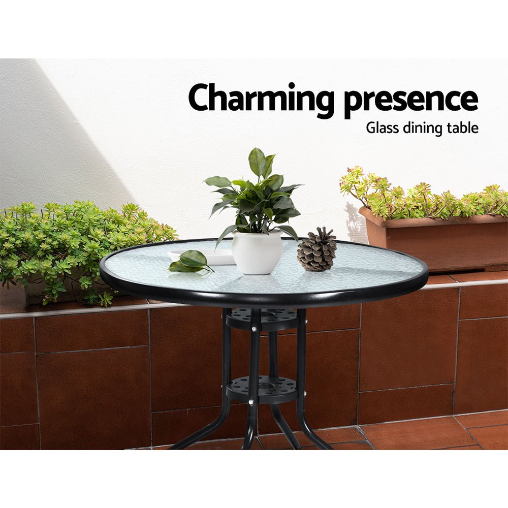 Bistro Set Dining Set 2 Seat Table Set Outdoor Furniture Harp Black