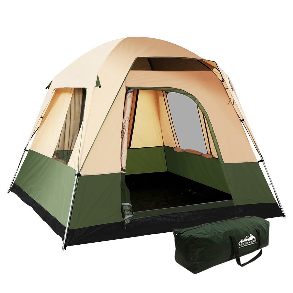 Camping Tent 4 Person Weisshorn Family Hiking Beach Tents Green